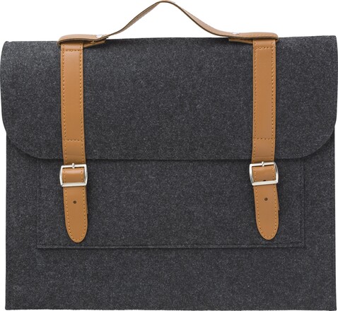rPET-Filz-Dokumententasche Amelia – Grau bedrucken, Art.-Nr. 003999999_970977