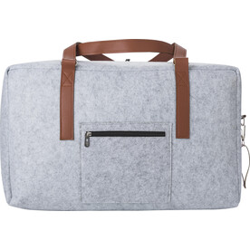 rPET-Filz-Reisetasche Natalie – Hellgrau bedrucken, Art.-Nr. 027999999_971799