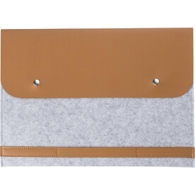 rPET-Filz-Laptop-Tasche Jonathan – Hellgrau bedrucken, Art.-Nr. 027999999_971802