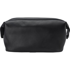 Leder-Kosmetiktasche Flynn – Schwarz bedrucken, Art.-Nr. 001999999_971810