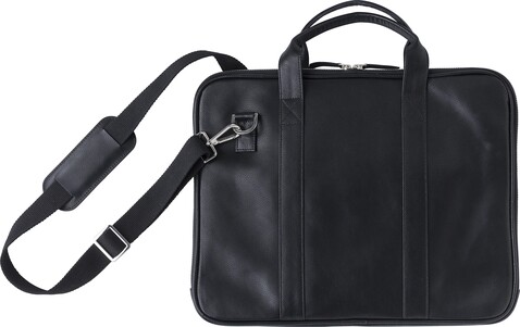 Leder-Laptoptasche Michael – Schwarz bedrucken, Art.-Nr. 001999999_971814
