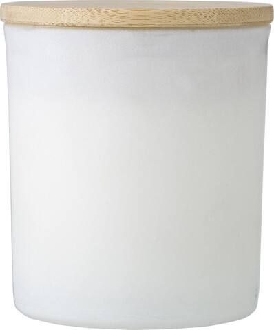 Glaskerze Lucas | Pflanzenwachs | 200 g – Weiß bedrucken, Art.-Nr. 002999999_971833