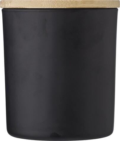 Glaskerze Lucas | Pflanzenwachs | 200 g – Schwarz bedrucken, Art.-Nr. 001999999_971833