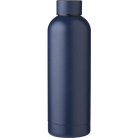 Flasche aus recyceltem Edelstahl (500 ml) Isaiah – marineblau bedrucken, Art.-Nr. 536999999_971864