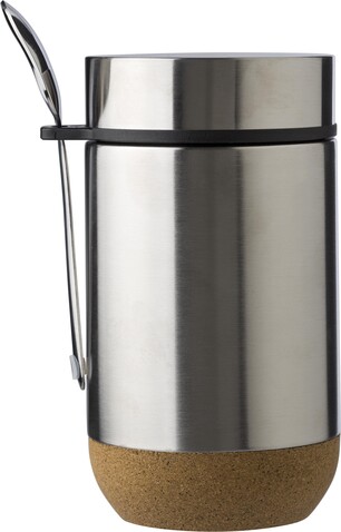 Doppelwandiger Essensbehälter Nash – Silber bedrucken, Art.-Nr. 032999999_976557