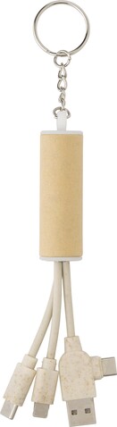 USB-Ladegerät Schlüsselanhänger Tyson – Braun bedrucken, Art.-Nr. 011999999_976589