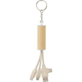 Ladekabel Tyson | Schlüsselanhänger – Braun bedrucken, Art.-Nr. 011999999_976589