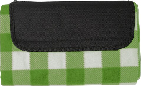 rPET faltbare Polarfleece-Decke Vesper – Hellgrün bedrucken, Art.-Nr. 029999999_976591