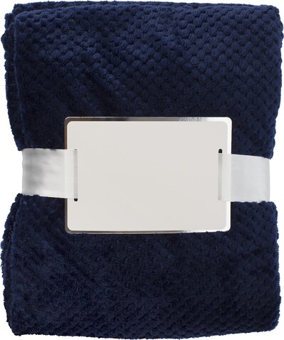 Decke Nikolai | Flanell-Fleece 230 g/m² | Waffeldesign – Blau bedrucken, Art.-Nr. 005999999_976631