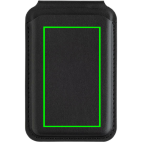 Magstand magnetische Handytasche mit Ständer aus RCS rec. PU schwarz bedrucken, Art.-Nr. P301.7501