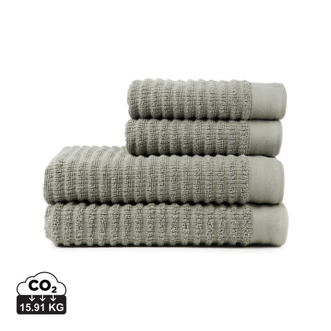 VINGA Landro 500gr/m² Handtuch, 4er Set grün bedrucken, Art.-Nr. V450017
