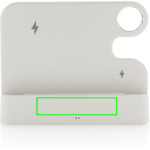 Joltz dual 15W-Ladegerät aus RCS rec. ABS mit iWatch-Slot weiß bedrucken, Art.-Nr. P308.6103