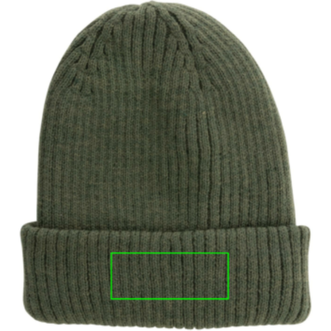 Impact AWARE™ Polylana® doppelt gestrickte Mütze grün bedrucken, Art.-Nr. P453.397