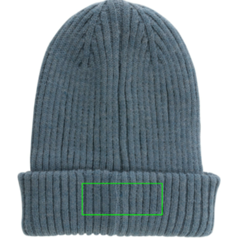 Impact AWARE™ Polylana® doppelt gestrickte Mütze Sage blue bedrucken, Art.-Nr. P453.395