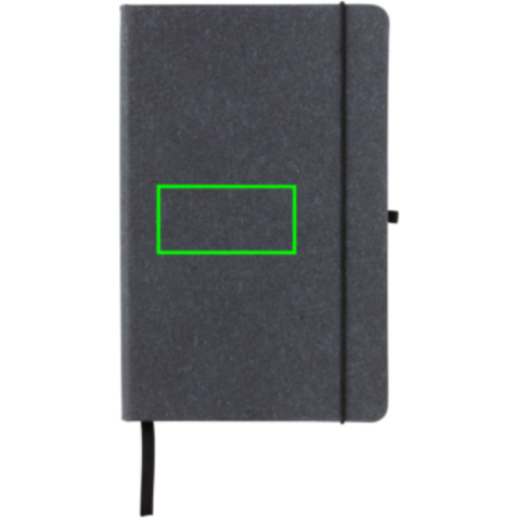 A5 Hardcover Notizbuch aus GRS recyceltem PU grau bedrucken, Art.-Nr. P774.202