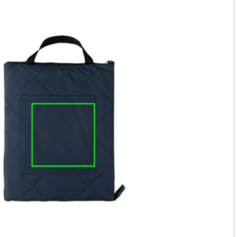 Impact Aware™ RPET faltbare, gesteppte Picknickdecke navy blau bedrucken, Art.-Nr. P459.125
