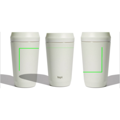 Topl-Trinkbecher aus rec. Stahl mit 360-Grad-Deckel 354ml weiß bedrucken, Art.-Nr. RBTGS12SA