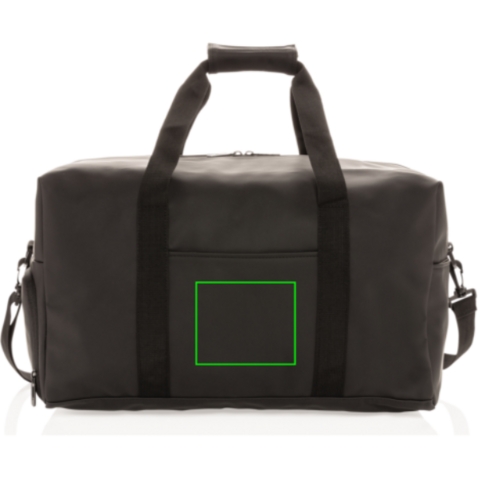 Schicke PU Wochenendtasche schwarz bedrucken, Art.-Nr. P707.061