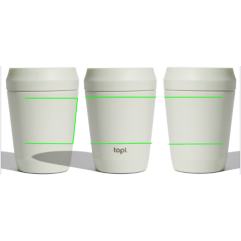 Topl-Trinkbecher aus rec. Stahl mit 360-Grad-Deckel 236ml weiß bedrucken, Art.-Nr. RBTGS8SA