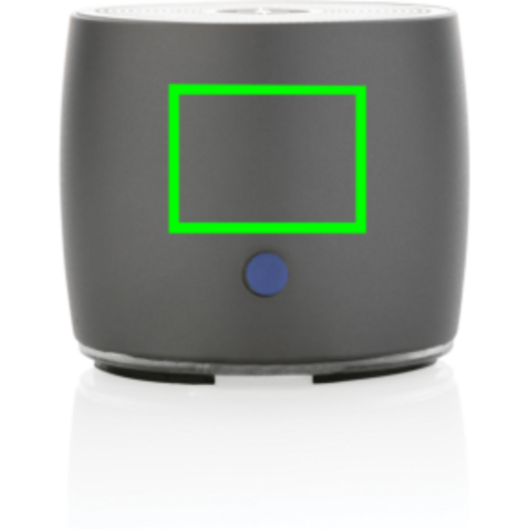 Swiss Peak 3W Basslautsprecher aus RCS recyceltem Aluminium grau bedrucken, Art.-Nr. P331.002