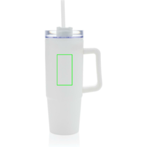 Tana Becher aus RCS recyceltem Kunststoff mit Griff 900ml weiß bedrucken, Art.-Nr. P437.103