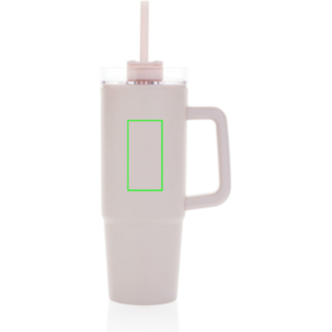 Tana Becher aus RCS recyceltem Kunststoff mit Griff 750ml rosa bedrucken, Art.-Nr. P437.1014