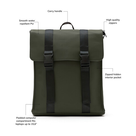 VINGA Baltimore Rucksack grün bedrucken, Art.-Nr. 500118 VINGA Baltimore Rucksack grün bedrucken, Art.-Nr. 500118