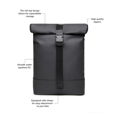 VINGA Baltimore Fahrradtasche schwarz bedrucken, Art.-Nr. 501819