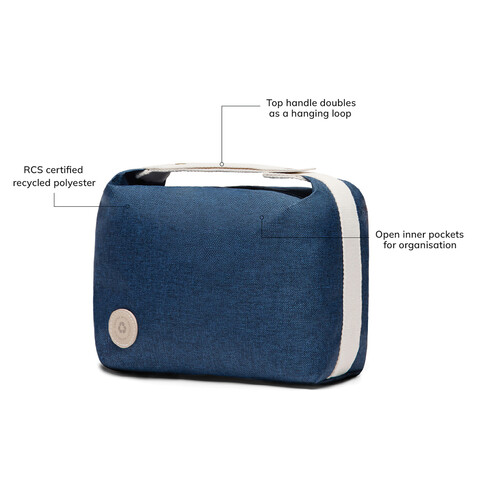 VINGA Sortino RCS Kosmetiktasche blau bedrucken, Art.-Nr. V7030205