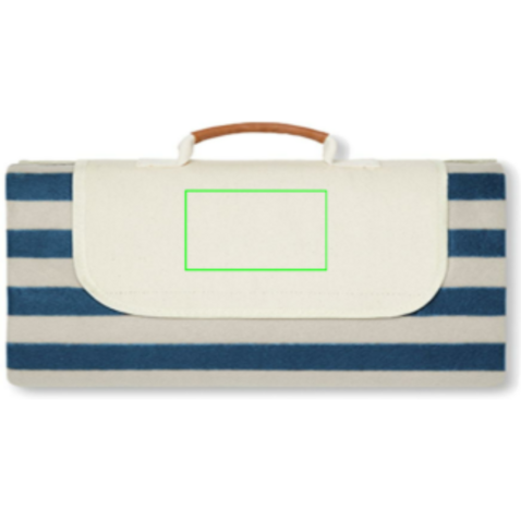 VINGA Alba große GRS rPET Picknickdecke navy blau bedrucken, Art.-Nr. V4590005