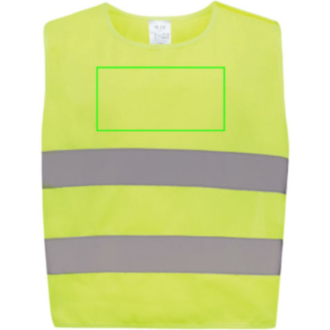 Sicherheitsweste aus GRS recyceltem PET 3-6 Jahre gelb bedrucken, Art.-Nr. P239.756