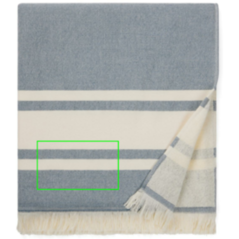 VINGA Tolo Hamam-Frottierhandtuch navy blau, beige bedrucken, Art.-Nr. V450205