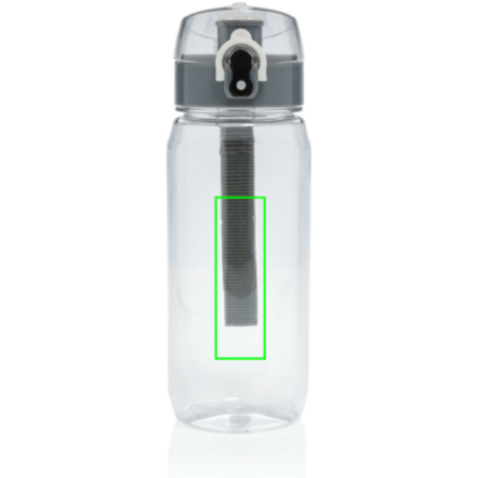 Yide RCS rPET verschließbare Wasserflasche 600ml transparent bedrucken, Art.-Nr. P437.000