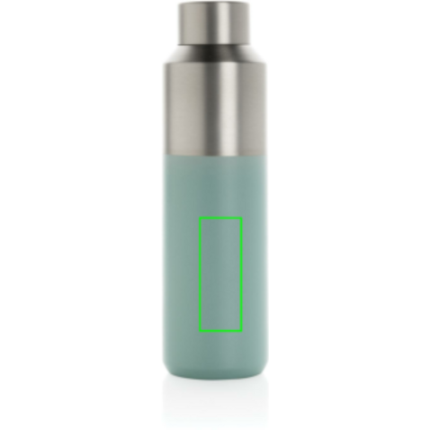 Fluid Flasche aus RCS-zertifiziert recyceltem Stahl, 600ml grün bedrucken, Art.-Nr. P437.0717