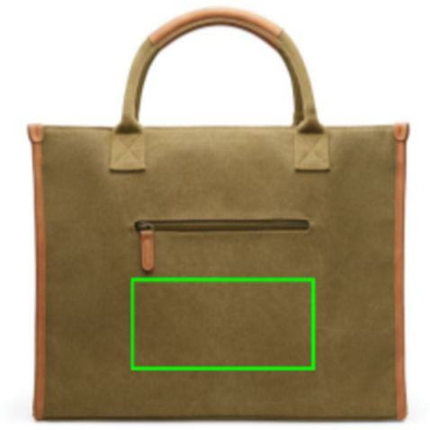 VINGA Bosler Büro-Tasche aus RCS recyceltem Canvas grün bedrucken, Art.-Nr. V762007