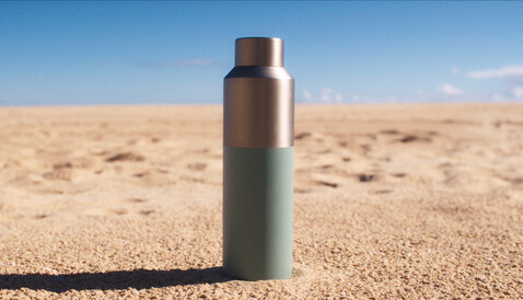 Fluid Flasche aus RCS-zertifiziert recyceltem Stahl, 600ml grün bedrucken, Art.-Nr. P437.0717