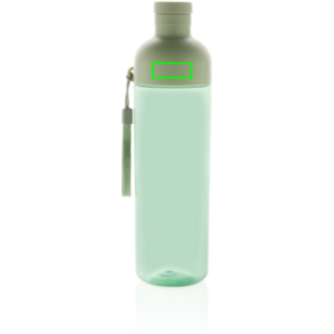 Impact auslaufsichere Wasserflasche aus RCS recyc. PET 600ml grün bedrucken, Art.-Nr. P437.017