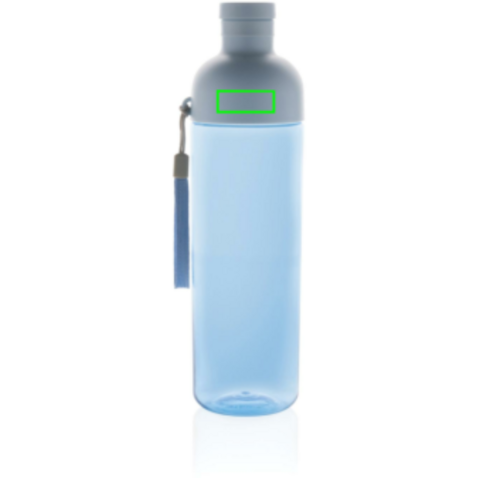 Impact auslaufsichere Wasserflasche aus RCS recyc. PET 600ml blau bedrucken, Art.-Nr. P437.015