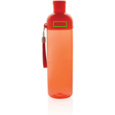Impact auslaufsichere Wasserflasche aus RCS recyc. PET 600ml rot bedrucken, Art.-Nr. P437.014