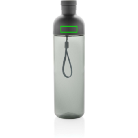 Impact auslaufsichere Wasserflasche aus RCS recyc. PET 600ml schwarz bedrucken, Art.-Nr. P437.011