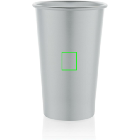 Alo Leight-Weight-Becher aus RCS recyceltem Aluminium 450ml silber bedrucken, Art.-Nr. P437.202