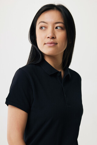 IQONIQ Yosemite Damen Piqué-Poloshirt aus rec. Baumwolle schwarz bedrucken, Art.-Nr. T4200.001.XXL