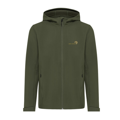 IQONIQ Makalu Herren Softshelljacke aus recyceltem Polyester khaki bedrucken, Art.-Nr. T1700.020.XXXL
