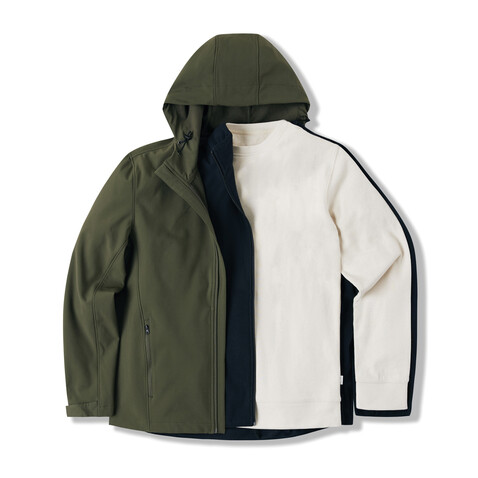 IQONIQ Makalu Herren Softshelljacke aus recyceltem Polyester khaki bedrucken, Art.-Nr. T1700.020.XXXL