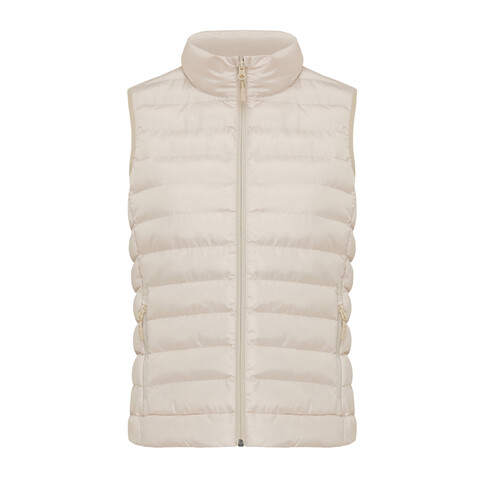 IQONIQ Meru Damen Bodywarmer aus recyceltem Polyester beige bedrucken, Art.-Nr. T4702.030.XXXL