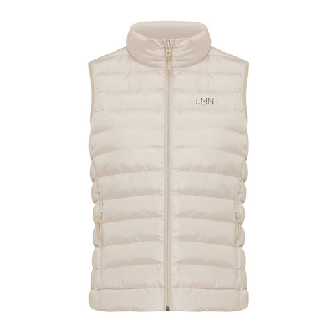 IQONIQ Meru Damen Bodywarmer aus recyceltem Polyester beige bedrucken, Art.-Nr. T4702.030.XXXL