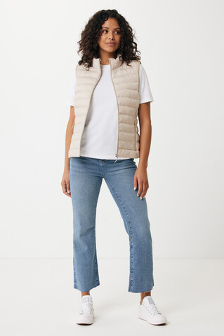 IQONIQ Meru Damen Bodywarmer aus recyceltem Polyester beige bedrucken, Art.-Nr. T4702.030.XXXL