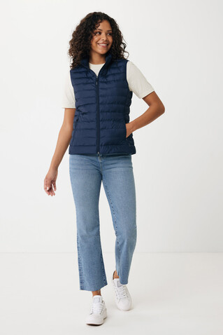 IQONIQ Meru Damen Bodywarmer aus recyceltem Polyester navy blau bedrucken, Art.-Nr. T4702.002.XL
