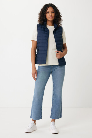 IQONIQ Meru Damen Bodywarmer aus recyceltem Polyester navy blau bedrucken, Art.-Nr. T4702.002.XL