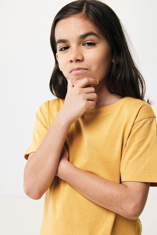 IQONIQ Koli Kids T-Shirt aus recycelter Baumwolle ochre yellow bedrucken, Art.-Nr. T6100.021.78 IQONIQ Koli Kids T-Shirt aus recycelter Baumwolle ochre yellow bedrucken, Art.-Nr. T6100.021.78